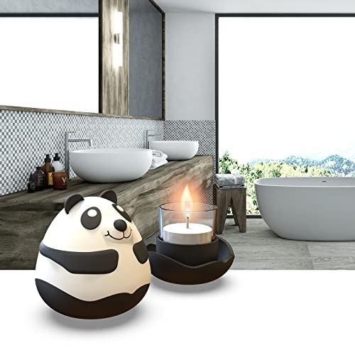 Panda Tumbler Candle Fidget Scented Candles Roly-Poly Candlestick Odor Eliminating Highly Fragranced Candle 4.8 OZ Aromatherapy Candles Gift for Women (Vanilla)