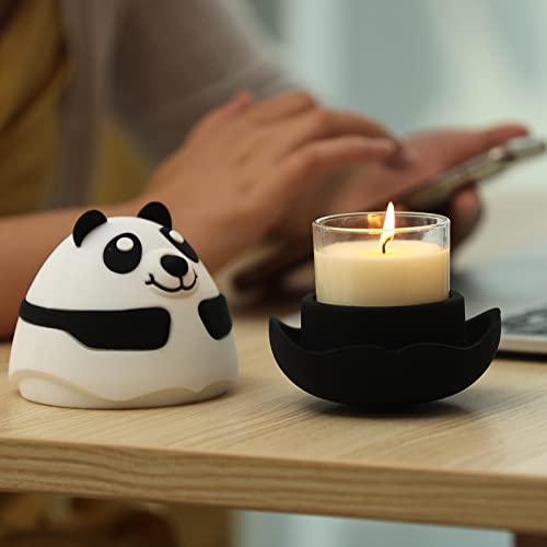 Panda Tumbler Candle Fidget Scented Candles Roly-Poly Candlestick Odor Eliminating Highly Fragranced Candle 4.8 OZ Aromatherapy Candles Gift for Women (Vanilla)