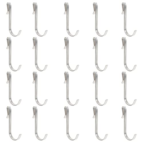 Happyyami Metal S Hooks S Shaped Hook 20pcs Metal Hooks Clip S Shaped Flat Snap- On Hooks Stainless Steel Metal Hooks Hangers for Indoor and Outdoor Lights Plants Stainless Steel S Hooks