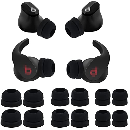 BLLQ Ear Tips Replacement for Beats Fit Pro/Studio Buds, 6 Pairs Double Flange Silicone Eartips Earbuds Tips Compatible with Beats Studio Buds/Fit Pro,S/M/L 3 Size,Black 2F6PSML