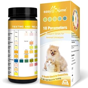 easy@home dog diabetes urine test: 10 parameters urine test strips for dogs & cats animal urinalysis reagent strips - detect urinary tract infections uti bladder kidney liver function 100 counts