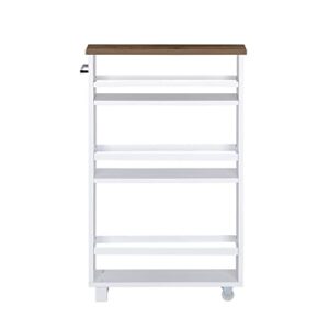 UTEX 4 Tiers Kitchen Slim Storage Cart, Rolling Side Storage Cabinet with Handle for Kitchen Bathroom Laundry Narrow Corner Places,White