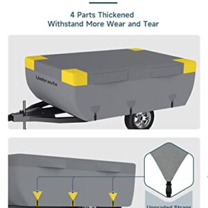 Tent Trailer Cover Umbrauto 2023 Upgraded 7 Layers Top Pop Up Camper Covers Waterproof Extra Thick Polypropylene Breathable Ripstop Anti-UV Pop Up Folding Trailer Cover Fits 10' - 12' Trailers