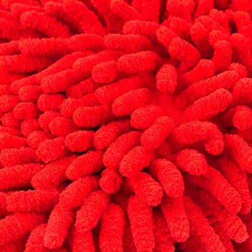 Maxshine Red Chenille Microfiber Wash Pad – Double Sided Long Super Soft Strands Makes Easy to Glide Over Any Car Surfaces, Windows, Mirrors, Great Washing Experience