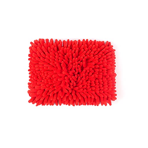 Maxshine Red Chenille Microfiber Wash Pad – Double Sided Long Super Soft Strands Makes Easy to Glide Over Any Car Surfaces, Windows, Mirrors, Great Washing Experience