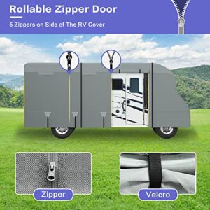 Umbrauto RV Cover Class C 2023 Upgraded 7 Layers Anti-UV Top Panel Motorhome Cover Windproof Camper Cover for 26' to 29' Motorhome with 2Pcs Extra Straps, Adhesive Repair Patches, 6 Gutter Covers