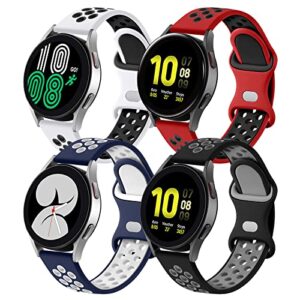 lerobo 4 pack compatible for galaxy watch 5 band & galaxy watch 4 band 40mm 44mm/ galaxy watch 5 pro bands 45mm,samsung galaxy watch active 2 bands/20mm soft silicone sport strap for men women,large