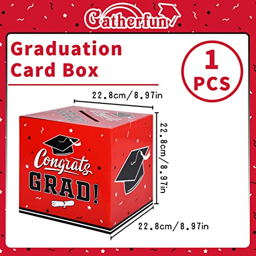 Gatherfun Graduation Party Decorations - Graduation Box for Gift and Cards - Party Favors and Supplies - Red.