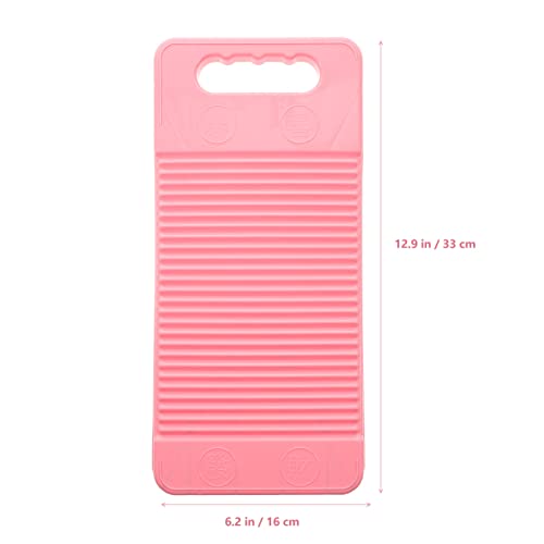 Cabilock Washing Clothes Board Laundry Washboard: Pink Non Slip Thicken Laundry Cleaning Board Hand Manual Clothes Washing Tool for Home School 44×24cm