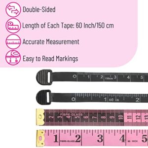 Mr. Pen- Body Measuring Tape, 2 Pack, 60Inch/150cm, Soft , Retractable Tape Measure, Body Tape Measure, Soft Measuring Tape, Fabric Tape Measure, Sewing Tape Measure.