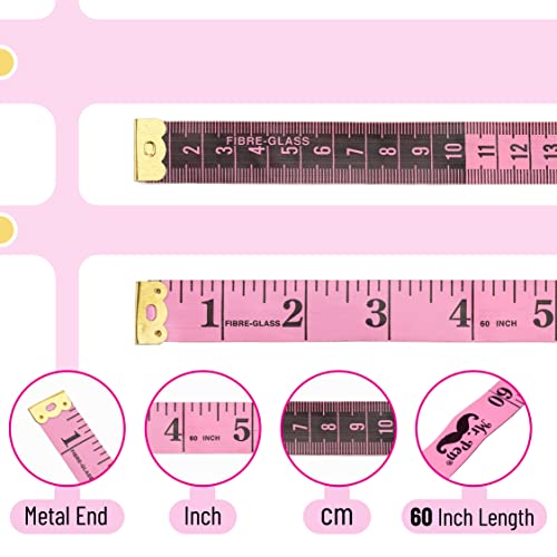 Mr. Pen- Body Measuring Tape, 2 Pack, 60Inch/150cm, Soft , Retractable Tape Measure, Body Tape Measure, Soft Measuring Tape, Fabric Tape Measure, Sewing Tape Measure.