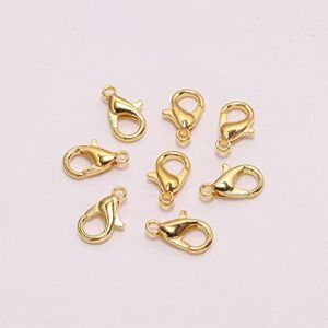 450pcs Jewelry Making Accessories Set Includes 200pcs Open Jump Ring Connectors 200pcs Bead Tips Knot Covers and 50pcs Lobster Claw Clasps for Bracelet Necklace DIY Jewelry Making Supplies (Gold)