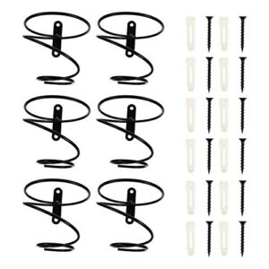 DOITOOL Spiral Wine Wall Holder 6Pack Wall Mounted Wine Racks Metal Wine Bottle Display Holders Red Wine Bottle Rack with Screws for Wine Storage Bar Home Kitchen Decor