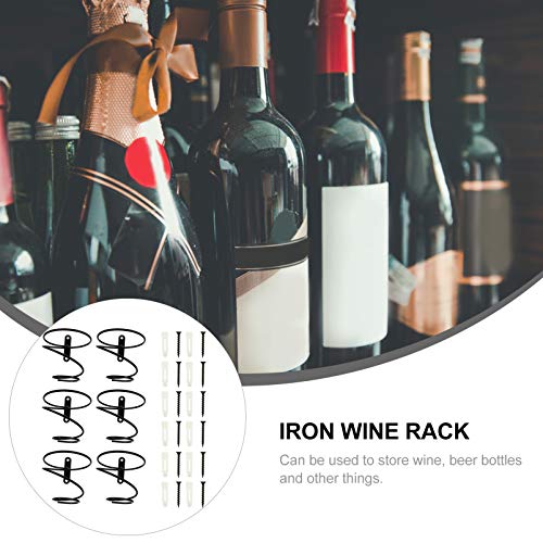 DOITOOL Spiral Wine Wall Holder 6Pack Wall Mounted Wine Racks Metal Wine Bottle Display Holders Red Wine Bottle Rack with Screws for Wine Storage Bar Home Kitchen Decor