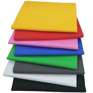 8pcs precut fat quarters cotton fabric bundles - solid color fabric - diy crafting series - 100% cotton - eco-friendly – 8pcs printed fabric - 18x22 inches each (solid color 2)