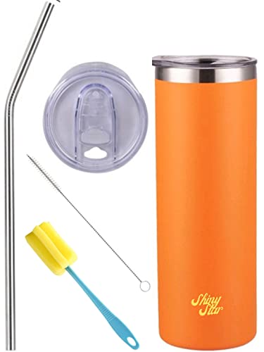 SHINYSTAR 20 OZ Double Wall-Vacuum insulated-Stainless-Spill Proof ABS Lid- Reusable-Warm & Cold-Coffee Thermos-Smoothie Cup with 1 straw and 2 brushes