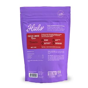 Halo Freeze Dried Raw Dog Treats, Beef Liver Recipe, Dog Treats Pouch, All Life Stages, 3.0-OZ Pouch