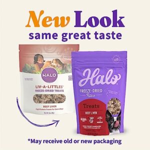 Halo Freeze Dried Raw Dog Treats, Beef Liver Recipe, Dog Treats Pouch, All Life Stages, 3.0-OZ Pouch