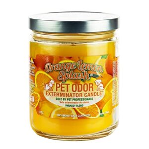 Pet Odor Exterminator Scented Candle Orange Lemon Splash - Pack of 2 - Odor Eliminating Candle Bundle with Ballard Products Car Air Freshener