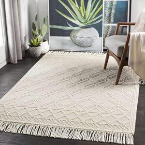 mark&day area rugs, 5x7 staveley bohemian/global beige area rug, cream/white carpet for living room, bedroom or kitchen (5' x 7'6")