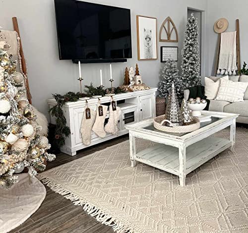 Mark&Day Area Rugs, 5x7 Staveley Bohemian/Global Beige Area Rug, Cream/White Carpet for Living Room, Bedroom or Kitchen (5' x 7'6")