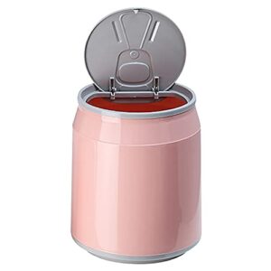 soda can trash bin - one press trash can with lid - waterproof plastic garbage can w/ removable top cover - kitchen trash can - bathroom wastebasket 9.8"x11.8" large trash can - 13l/3.4gal capacity, pink