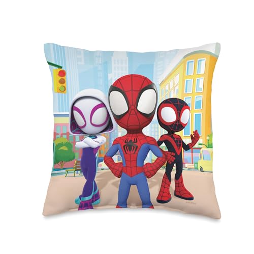 Marvel Amazing Friends Spidey Team Group Throw Pillow, 16x16, Multicolor