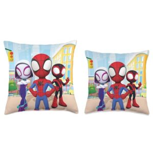 Marvel Amazing Friends Spidey Team Group Throw Pillow, 16x16, Multicolor