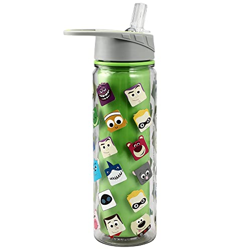 Bioworld Disney Pixar Multi Character Heads Pattern Green 16 Ounces Double Wall Tritan