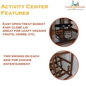 Coops & Feathers Chicken Activity Center-Play, Swing, & Roost-Includes Treat Basket (Small)