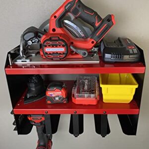 Zu Homes Power Tool Organizer Cordless Tool Storage Rack Garage Tool Organizer Power Drill Holder Power Saw Organizer Wall Mount Tool Box