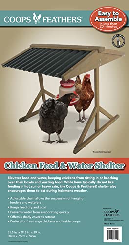 Coops & Feathers Food & Water Shelter-Keep Birds from Roosting on Feeders/Waters and & Prevent Food from Getting Wet