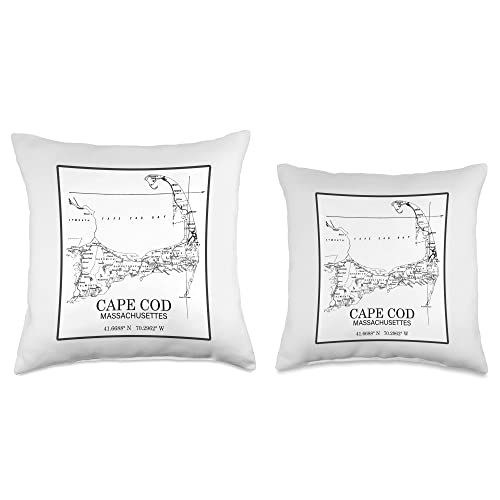 Vintage The Cape Gifts Massachusetts Boston Hyannis Dennis Ocean Cape MA Cod Throw Pillow, 16x16, Multicolor