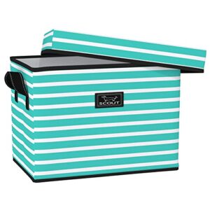 scout rump roost med - medium lidded storage bin with handles, collapsible, stackable, doubles as seat or table, holds 80 lbs