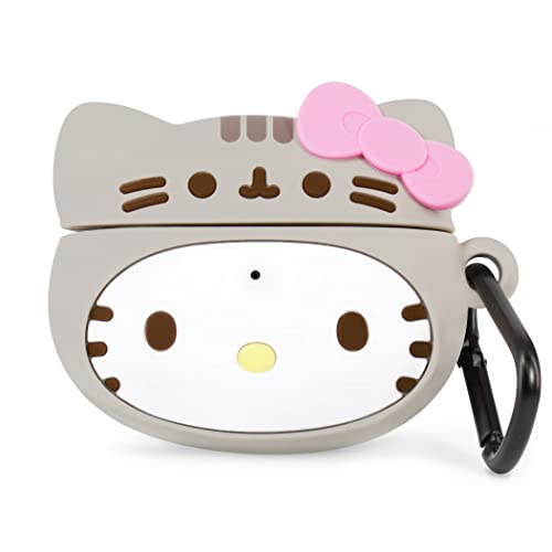 iFace Cute AirPods Pro/Pro 2 Case - Hello Kitty x Pusheen Silicone Character Figure Cover [Keychain Clip Included] [Wireless Charging Compatible]