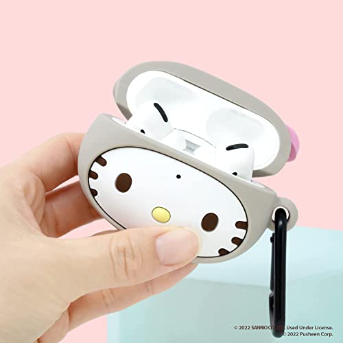 iFace Cute AirPods Pro/Pro 2 Case - Hello Kitty x Pusheen Silicone Character Figure Cover [Keychain Clip Included] [Wireless Charging Compatible]