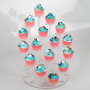 CILLNKKS Acrylic cupcake stands for 16 Cupcakes - Display Stand, Cupcake Holder Dessert Stand Pastry Serving Platter Display for Party Wedding Birthday Holidays christmas