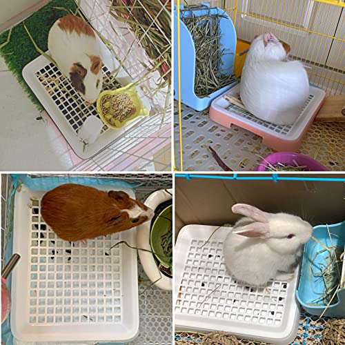 Fhiny Guinea Pig Litter Box, Small Animal Potty Training Rabbit Bedding Litter Pan with Disposable Cage Liners Square Cage Accessories for Guinea Pigs Rabbits Bunny Chinchillas Ferrets (Random Color)