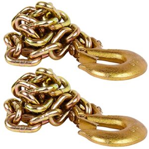 tnyeobae 35" trailer safety chain with 3/8" clevis snap hook,grade-70 heavy duty binder chain(pack of 2)