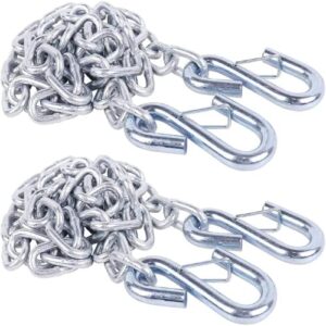 tnyeobae 48" trailer safety chain with 3/16" spring hook,grade-30 metal safety chain kit 2000 lbs(pack of 2)