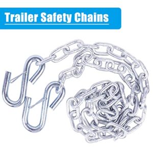 Tnyeobae 48" Trailer Safety Chain with 3/16" Spring Hook,Grade-30 Metal Safety Chain Kit 2000 lbs(Pack of 2)