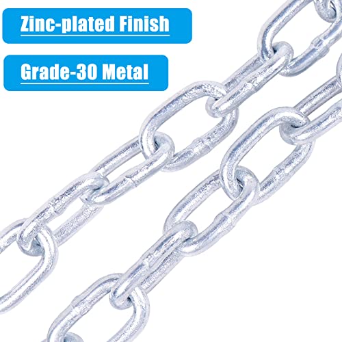 Tnyeobae 48" Trailer Safety Chain with 3/16" Spring Hook,Grade-30 Metal Safety Chain Kit 2000 lbs(Pack of 2)