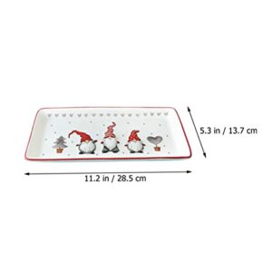 Rectangular Platters Porcelain Serving Plates Christmas Gnomes for Serving Salad Pasta Cheese Appetizer Ham Dishwasher Safe