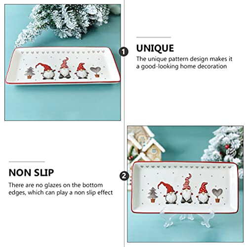 Rectangular Platters Porcelain Serving Plates Christmas Gnomes for Serving Salad Pasta Cheese Appetizer Ham Dishwasher Safe