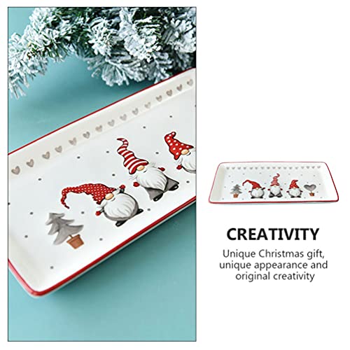 Rectangular Platters Porcelain Serving Plates Christmas Gnomes for Serving Salad Pasta Cheese Appetizer Ham Dishwasher Safe