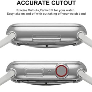 HANKN 2 Pack 45mm Clear Screen Protector Case for Apple Watch Series 9 8 7 45mm Case, Soft TPU Full Coverage Front Protective Shockproof iWatch Bumper Cover (Clear+Clear, 45mm)