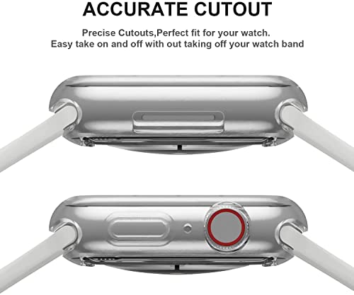 HANKN 2 Pack 45mm Clear Screen Protector Case for Apple Watch Series 9 8 7 45mm Case, Soft TPU Full Coverage Front Protective Shockproof iWatch Bumper Cover (Clear+Clear, 45mm)