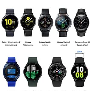 20mm Watch Bands Compatible with Samsung Galaxy Watch 6/Classic, 4/Classic Band 40mm 42mm 44mm 46mm, Watch Active 2 40mm 44mm/Watch 3 41mm, Soft Silicone Bands Elastic Replacement Galaxy Strap