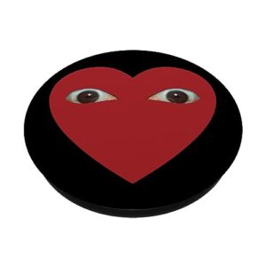 Weirdcore Aesthetic Weird Heart With Human Eyes Oddcore PopSockets Standard PopGrip