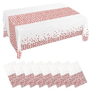 fgsaeor rose gold tablecloth for rectangle tables(8-pack, 54 x 108 inch), plastic disposable party table cloths, waterproof rectangular party decorations table covers for parties